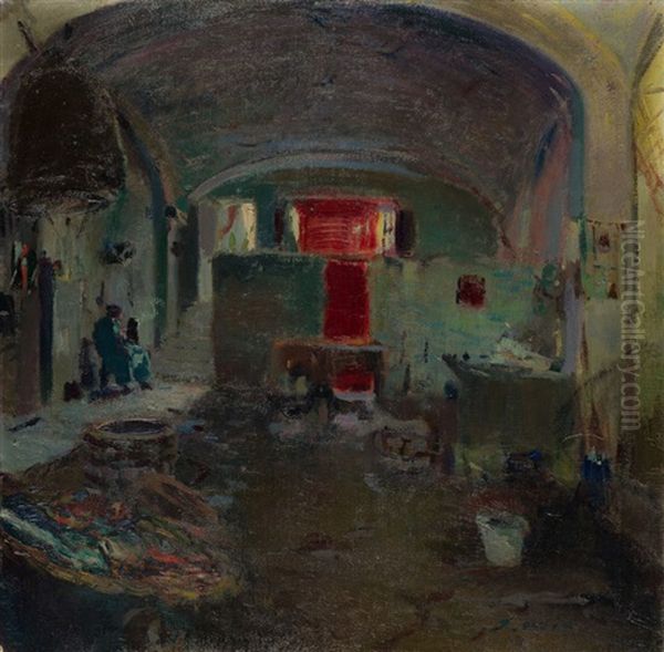 Interior Con Figuras Oil Painting by Joaquin Mir Trinxet