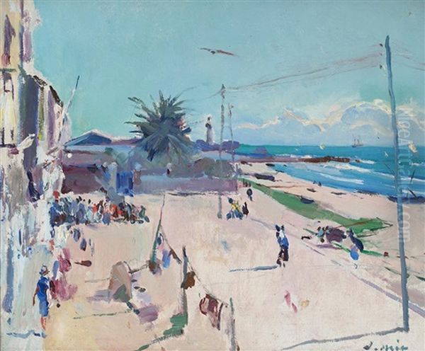 Playa De Vilanova Oil Painting by Joaquin Mir Trinxet