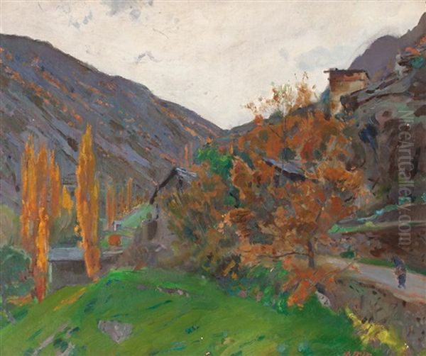 Cami D'ordino (o Paisatge D'engordany) Oil Painting by Joaquin Mir Trinxet