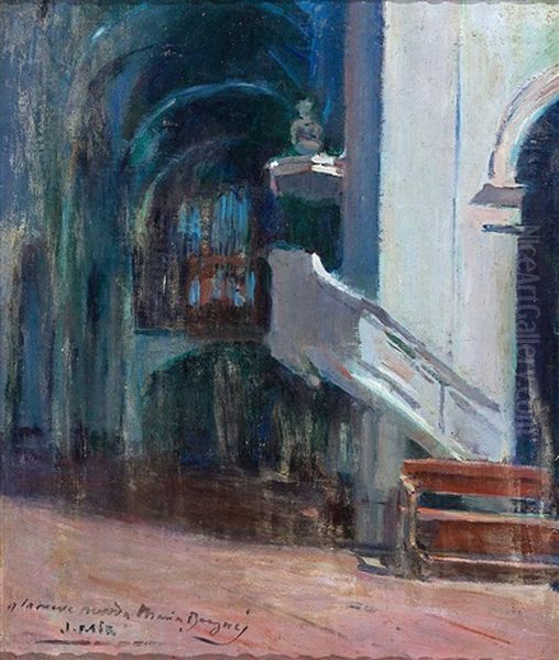 Mir_joaquim Interior De Iglesia Oil Painting by Joaquin Mir Trinxet