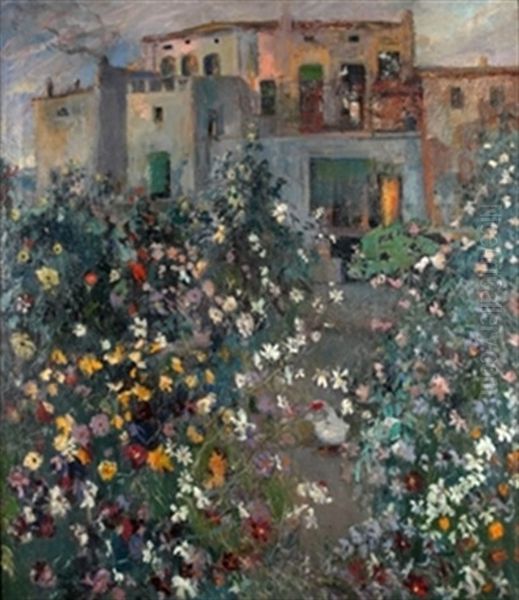 Jardin Oil Painting by Joaquin Mir Trinxet