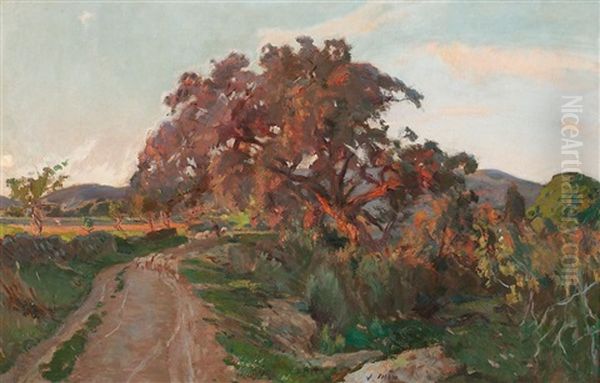 Alzines I Ramat Oil Painting by Joaquin Mir Trinxet