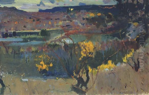 Nightfall In Spain Oil Painting by Joaquin Mir Trinxet