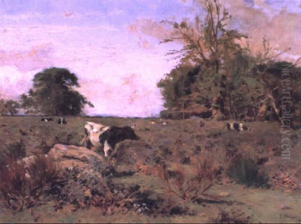 Paisaje Con Vacas Oil Painting by Joaquin Mir Trinxet