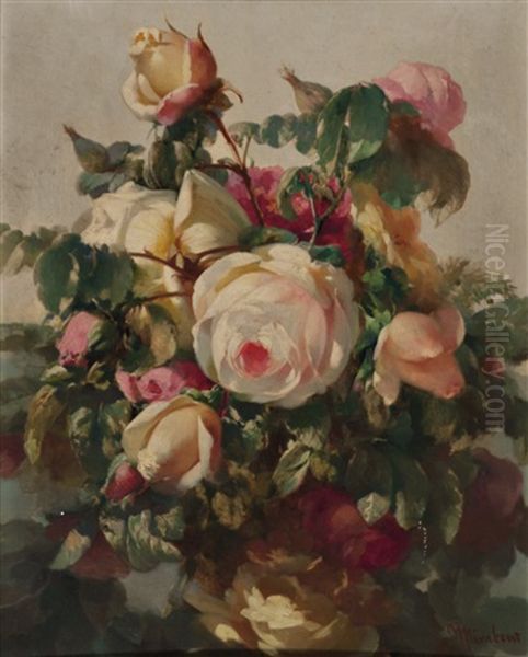 Flores Oil Painting by Josep Mirabent Gatell