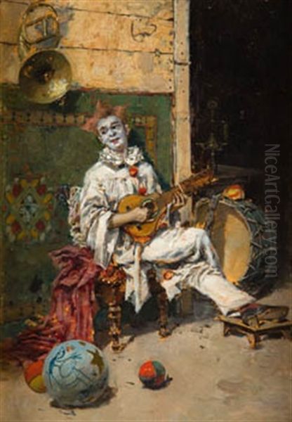 El Descanso Del Payaso Oil Painting by Enrique Miralles Darmanin