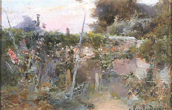 Jardin Oil Painting by Jose Miralles Darmanin