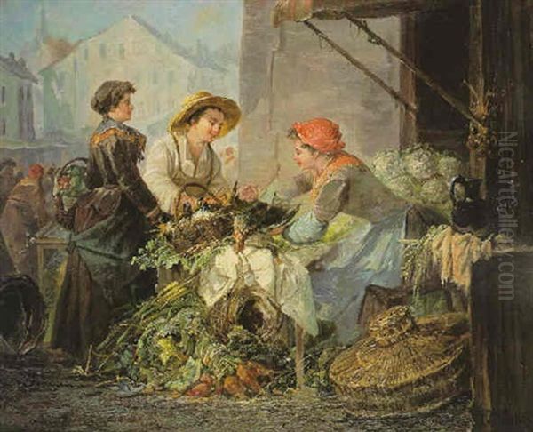 En El Mercado Oil Painting by Jose Miralles Darmanin