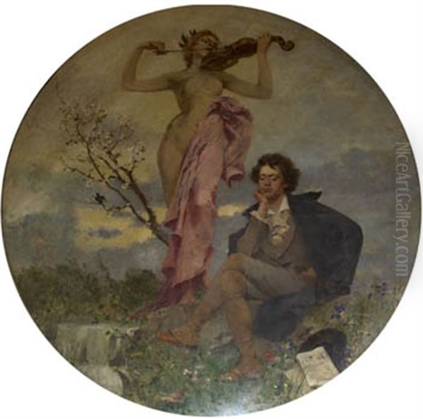 La Sinfonia Pastoral Oil Painting by Francisco Miralles y Galup