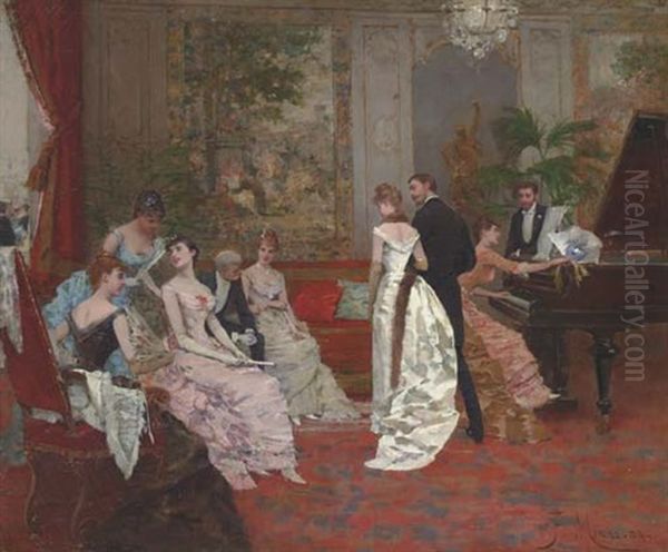 The Recital Oil Painting by Francisco Miralles y Galup