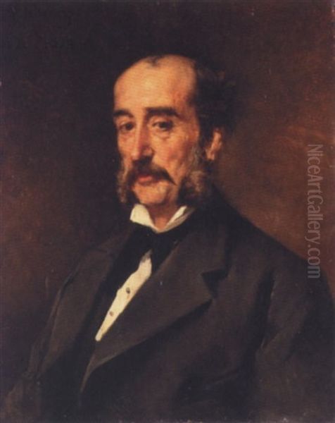 Portrait Of A Gentleman Oil Painting by Francisco Miralles y Galup