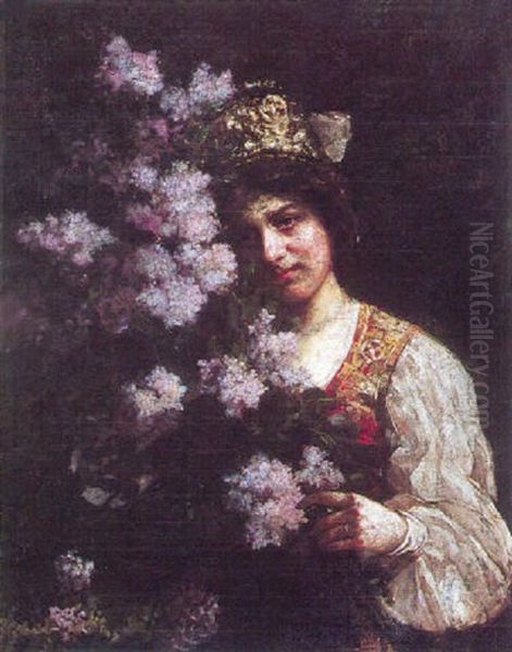 Primavera Oil Painting by Francisco Miralles y Galup