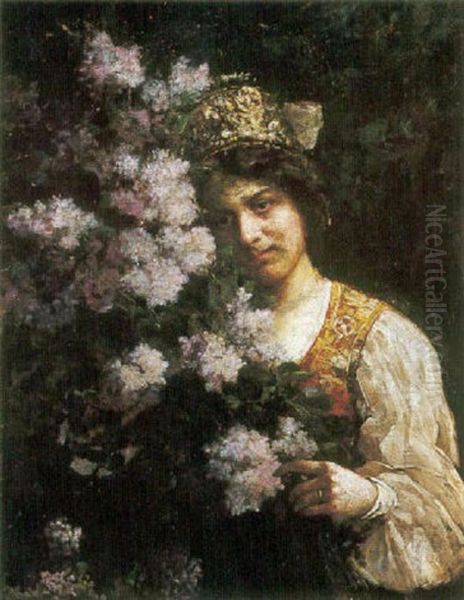 Primavera Oil Painting by Francisco Miralles y Galup