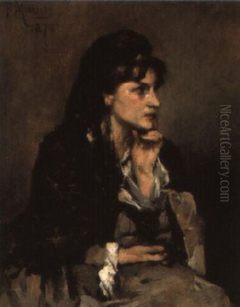 Retrato De Senora Oil Painting by Francisco Miralles y Galup