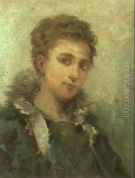 Retrato De Dama Oil Painting by Francisco Miralles y Galup