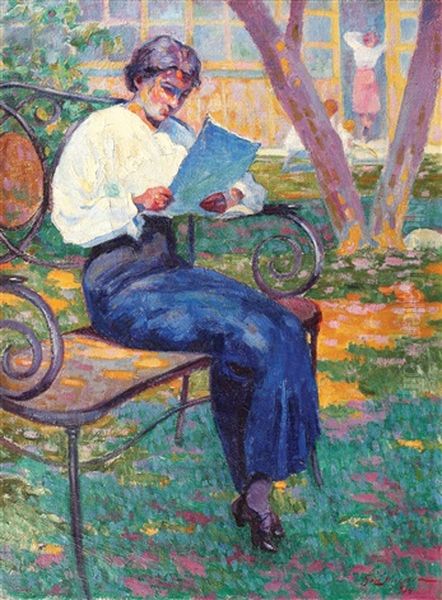 Lectura La Soparlita Oil Painting by Grigore Mircescu