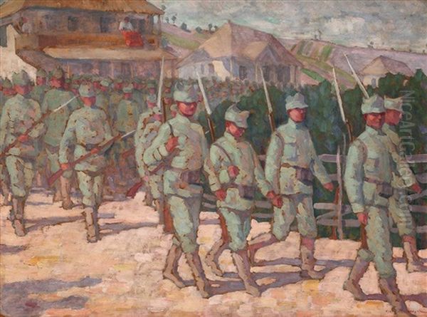 Infantry Oil Painting by Grigore Mircescu