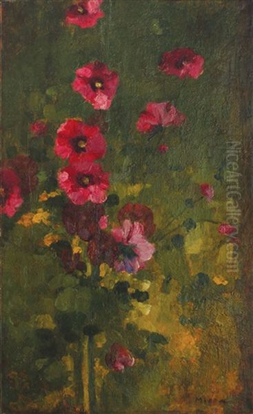 Floral Panel Oil Painting by George Demetrescu Mirea