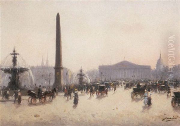 Place De La Concorde, Paris Oil Painting by Joaquin Miro