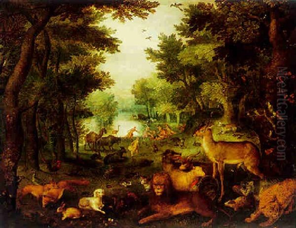 Orpheus With The Charmed Animals And The Maenads Of Ciconia Oil Painting by Anton Mirou