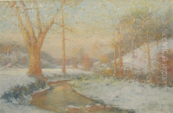 Winter Landscape Oil Painting by Arthur Mitchell