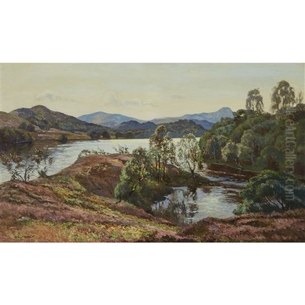 Majestic Scottish River Landscape Oil Painting by Colin Gillespie Mitchell