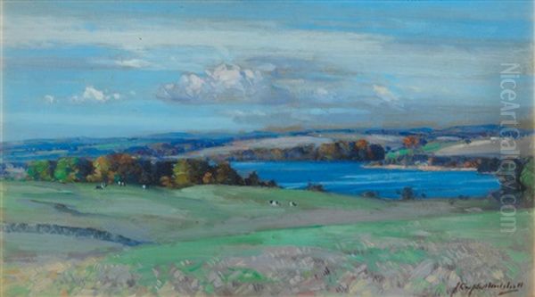 Auchenreoch Loch Oil Painting by John Campbell Mitchell