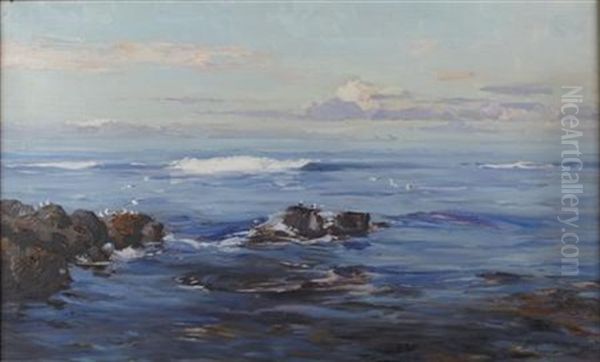 A Summer Sea, Machrihanish Oil Painting by John Campbell Mitchell