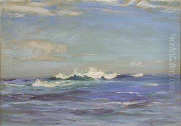 Wave Breaking, Machrihanish Oil Painting by John Campbell Mitchell