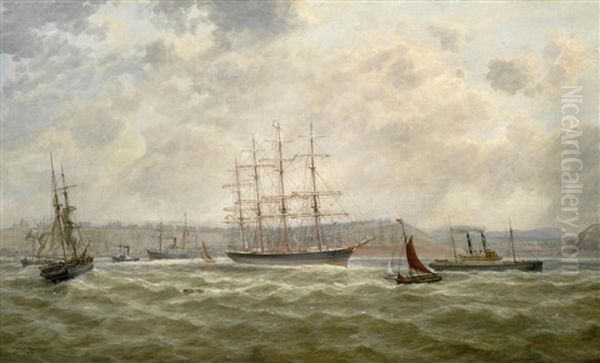 Shipping Off Maryport Oil Painting by William Mitchell