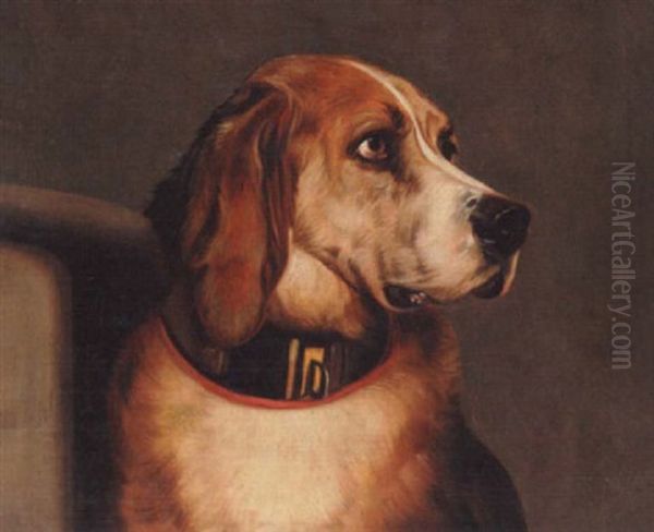 Landseer's Bloodhound Oil Painting by William Mitchell