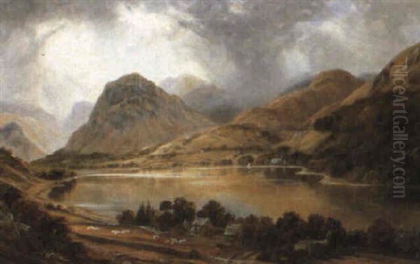 Shower Passing Red Pike Oil Painting by William Frederick Mitchell