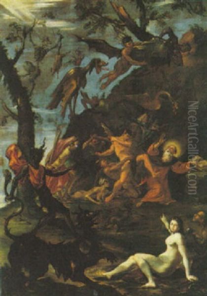 The Temptation Of Saint Anthony Oil Painting by Giuseppe Maria Mitelli