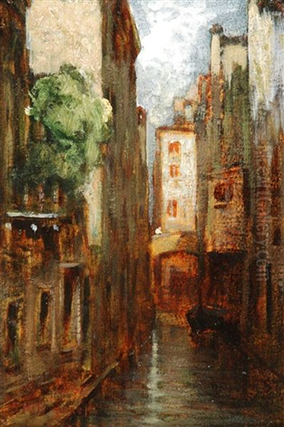 Scorcio Veneziano Oil Painting by Giuseppe Miti Zanetti