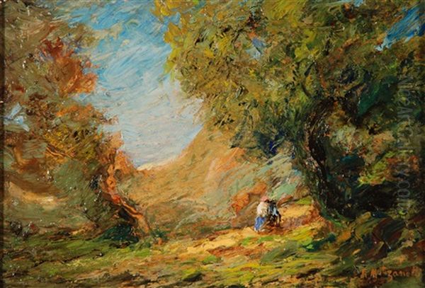 A Bribano Oil Painting by Giuseppe Miti Zanetti