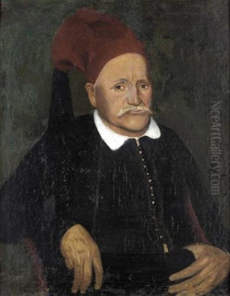 Portrait Of Nikolaos L. Mbiricos Oil Painting by Vassilis Mitilias