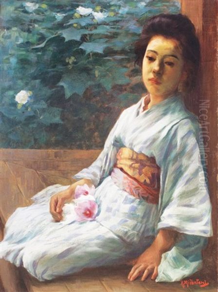 Flowers Oil Painting by Kunishiro Mitsutani