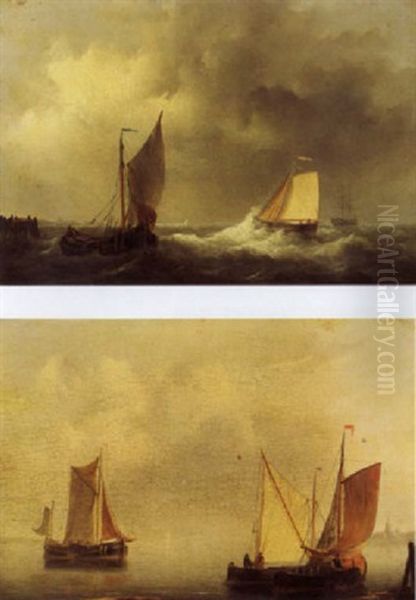 Calm Seas Oil Painting by Willem Melchior Christiaan Mittelholzer