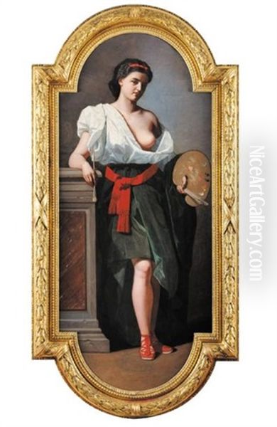 Allegorie De La Peinture Oil Painting by Andre (Count) de Mniszek