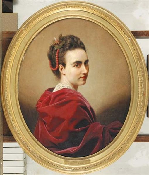 Portrait De Madame Alexandre Pascal, Nee Berthe De Lagatinerie Oil Painting by Andre (Count) de Mniszek