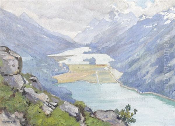 Silvaplaner- Und Silsersee Oil Painting by Fritz Mock