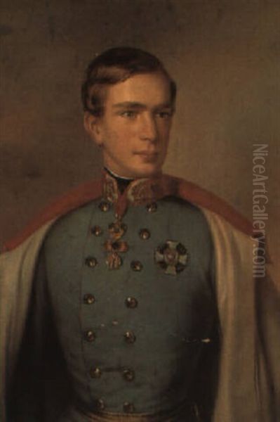 Kaiser Franz Joseph I. Von Osterreich (1830-1916) Oil Painting by Elisabeth Modell