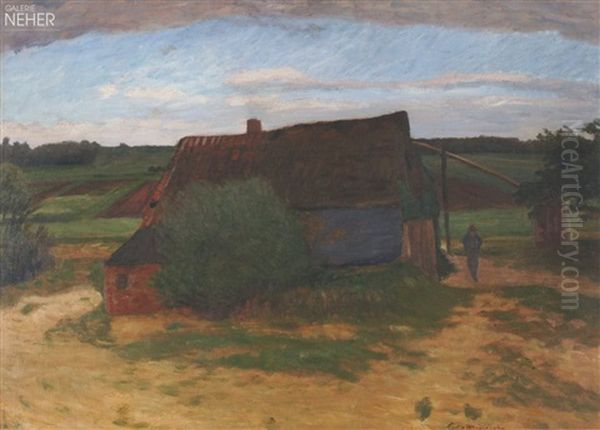 Stelldichein In Der Kuche Oil Painting by Otto Modersohn