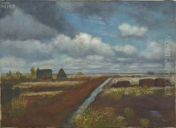 Stelldichein In Der Kuche Oil Painting by Otto Modersohn