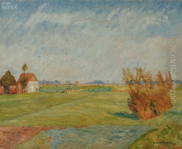 Stelldichein In Der Kuche Oil Painting by Otto Modersohn