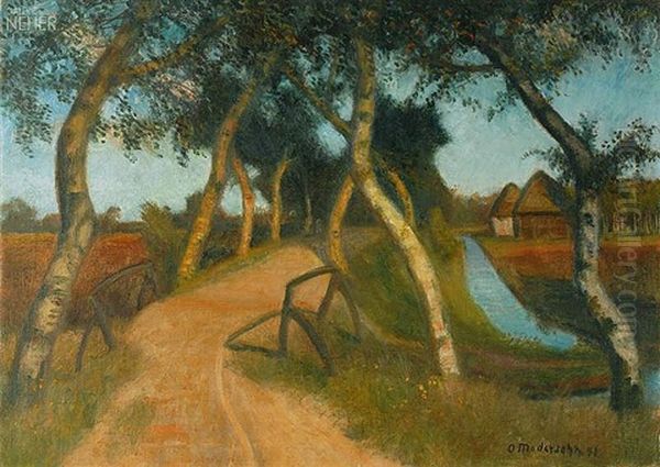 Stelldichein In Der Kuche Oil Painting by Otto Modersohn