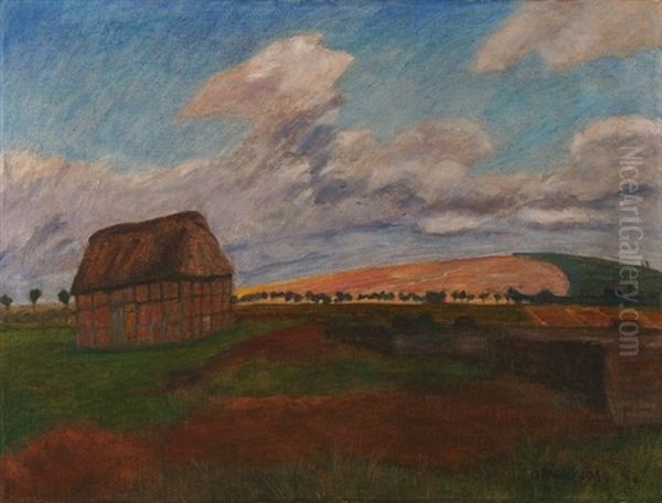 Stelldichein In Der Kuche Oil Painting by Otto Modersohn