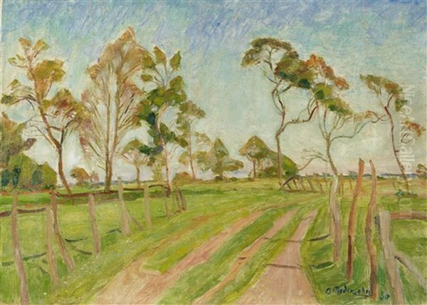 Wiesenweg Im Fruhjahr Oil Painting by Otto Modersohn