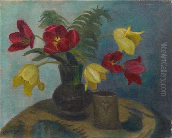 Tulpen Oil Painting by Otto Modersohn