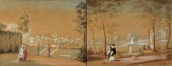 Scenes De Parc Animees Oil Painting by Eugene Beyer